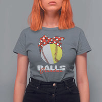 Balls Grandma T Shirt For Women Baseball Softball Grandmother Sport - Wonder Print Shop