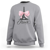 Eiffel Tower French Sweatshirt Paris Coquette France Pink Bow Aesthetic - Wonder Print Shop