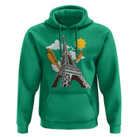 Funny French-American Heritage Month Hoodie Cute Hotdog Eiffel Tower - Wonder Print Shop