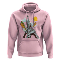Funny French-American Heritage Month Hoodie Cute Hotdog Eiffel Tower - Wonder Print Shop