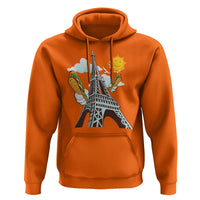 Funny French-American Heritage Month Hoodie Cute Hotdog Eiffel Tower - Wonder Print Shop