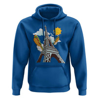 Funny French-American Heritage Month Hoodie Cute Hotdog Eiffel Tower - Wonder Print Shop