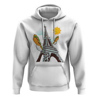 Funny French-American Heritage Month Hoodie Cute Hotdog Eiffel Tower - Wonder Print Shop