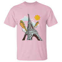 Funny French-American Heritage Month T Shirt Cute Hotdog Eiffel Tower - Wonder Print Shop
