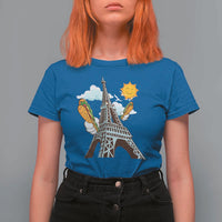 Funny French-American Heritage Month T Shirt For Women Cute Hotdog Eiffel Tower - Wonder Print Shop