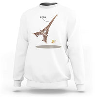 Funny Eiffel Tower Sweatshirt I Fell Banana Peel Fallen In Paris - Wonder Print Shop