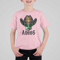 Funny Alien Cowboy T Shirt For Kid Adios Westen Life Country Hat - Wonder Print Shop