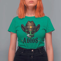 Funny Alien Cowboy T Shirt For Women Adios Westen Life Country Hat - Wonder Print Shop