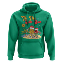 Funny Christmas In July Hoodie Tis The Sea Sun Retro Tropical Pineapple Watermelon - Wonder Print Shop