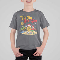 Funny Christmas In July T Shirt For Kid Tis The Sea Sun Retro Tropical Pineapple Watermelon - Wonder Print Shop