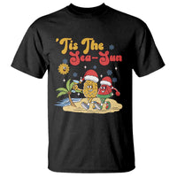 Funny Christmas In July T Shirt Tis The Sea Sun Retro Tropical Pineapple Watermelon - Wonder Print Shop