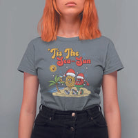 Funny Christmas In July T Shirt For Women Tis The Sea Sun Retro Tropical Pineapple Watermelon - Wonder Print Shop