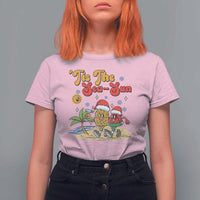 Funny Christmas In July T Shirt For Women Tis The Sea Sun Retro Tropical Pineapple Watermelon - Wonder Print Shop