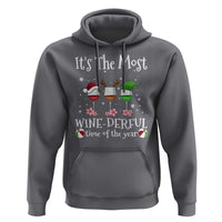 Funny Christmas In July Hoodie It's The Most Winederful Time Of The Year Wine Glasses Flower - Wonder Print Shop