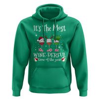 Funny Christmas In July Hoodie It's The Most Winederful Time Of The Year Wine Glasses Flower - Wonder Print Shop