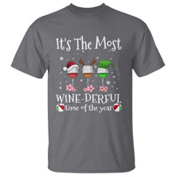 Funny Christmas In July T Shirt It's The Most Winederful Time Of The Year Wine Glasses Flower - Wonder Print Shop