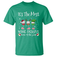 Funny Christmas In July T Shirt It's The Most Winederful Time Of The Year Wine Glasses Flower - Wonder Print Shop