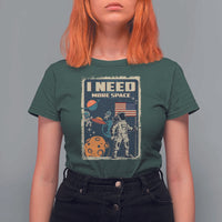 Funny I Need More Space T Shirt For Women Retro Astronaut Spaceship Star Planets - Wonder Print Shop