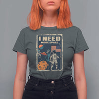 Funny I Need More Space T Shirt For Women Retro Astronaut Spaceship Star Planets - Wonder Print Shop