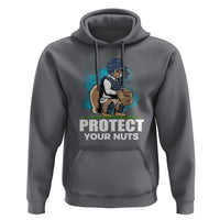 Funny Baseball Squirrel Hoodie Protect Your Nuts Catcher - Wonder Print Shop