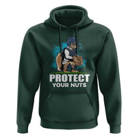Funny Baseball Squirrel Hoodie Protect Your Nuts Catcher - Wonder Print Shop