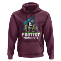 Funny Baseball Squirrel Hoodie Protect Your Nuts Catcher - Wonder Print Shop