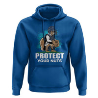 Funny Baseball Squirrel Hoodie Protect Your Nuts Catcher - Wonder Print Shop