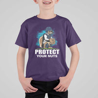 Funny Baseball Squirrel T Shirt For Kid Protect Your Nuts Catcher - Wonder Print Shop