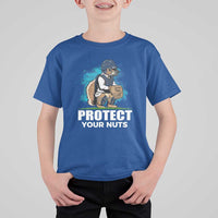 Funny Baseball Squirrel T Shirt For Kid Protect Your Nuts Catcher - Wonder Print Shop