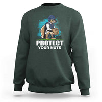 Funny Baseball Squirrel Sweatshirt Protect Your Nuts Catcher - Wonder Print Shop