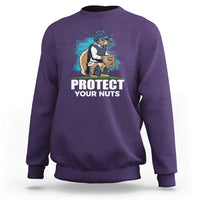 Funny Baseball Squirrel Sweatshirt Protect Your Nuts Catcher - Wonder Print Shop