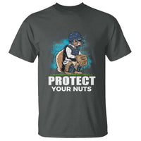 Funny Baseball Squirrel T Shirt Protect Your Nuts Catcher - Wonder Print Shop