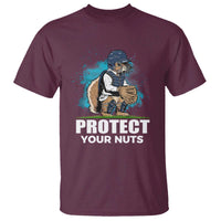 Funny Baseball Squirrel T Shirt Protect Your Nuts Catcher - Wonder Print Shop