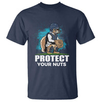 Funny Baseball Squirrel T Shirt Protect Your Nuts Catcher - Wonder Print Shop
