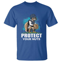 Funny Baseball Squirrel T Shirt Protect Your Nuts Catcher - Wonder Print Shop