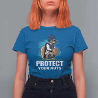 Funny Baseball Squirrel T Shirt For Women Protect Your Nuts Catcher - Wonder Print Shop