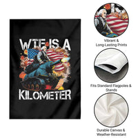Funny WTF Is A Kilometer Garden Flag Patriotic American Freedom George Washington - Wonder Print Shop