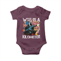 Funny WTF Is A Kilometer Baby Onesie Patriotic American Freedom George Washington - Wonder Print Shop