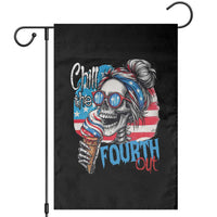 Funny Chill The Fourth Out 4th Of July Garden Flag Patriotic Skeleton Popsicle US Flag - Wonder Print Shop
