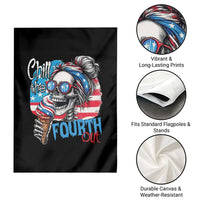 Funny Chill The Fourth Out 4th Of July Garden Flag Patriotic Skeleton Popsicle US Flag - Wonder Print Shop