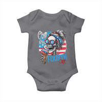 Funny Chill The Fourth Out 4th Of July Baby Onesie Patriotic Skeleton Popsicle US Flag - Wonder Print Shop