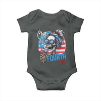 Funny Chill The Fourth Out 4th Of July Baby Onesie Patriotic Skeleton Popsicle US Flag - Wonder Print Shop