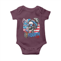 Funny Chill The Fourth Out 4th Of July Baby Onesie Patriotic Skeleton Popsicle US Flag - Wonder Print Shop