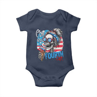 Funny Chill The Fourth Out 4th Of July Baby Onesie Patriotic Skeleton Popsicle US Flag - Wonder Print Shop