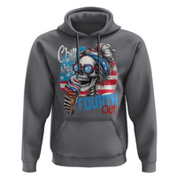 Funny Chill The Fourth Out 4th Of July Hoodie Patriotic Skeleton Popsicle US Flag - Wonder Print Shop