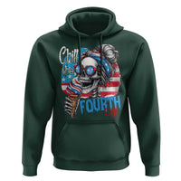 Funny Chill The Fourth Out 4th Of July Hoodie Patriotic Skeleton Popsicle US Flag - Wonder Print Shop