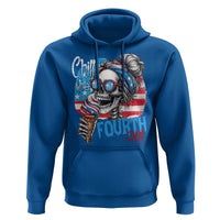 Funny Chill The Fourth Out 4th Of July Hoodie Patriotic Skeleton Popsicle US Flag - Wonder Print Shop