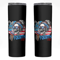 Funny Chill The Fourth Out 4th Of July Skinny Tumbler Patriotic Skeleton Popsicle US Flag - Wonder Print Shop