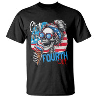 Funny Chill The Fourth Out 4th Of July T Shirt Patriotic Skeleton Popsicle US Flag - Wonder Print Shop