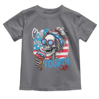 Funny Chill The Fourth Out 4th Of July Toddler T Shirt Patriotic Skeleton Popsicle US Flag - Wonder Print Shop